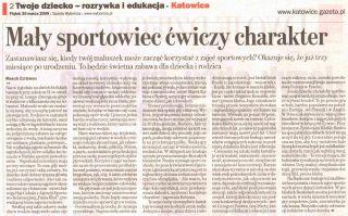 "MAŁY SPORTOWIEC ĆWICZY CHARAKTER" Gazeta Wyborcza 20.03.2009