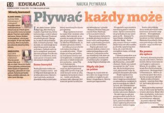 "PŁYWAĆ KAŻDY MOŻE" Dziennik Zachodni 14.03.2006